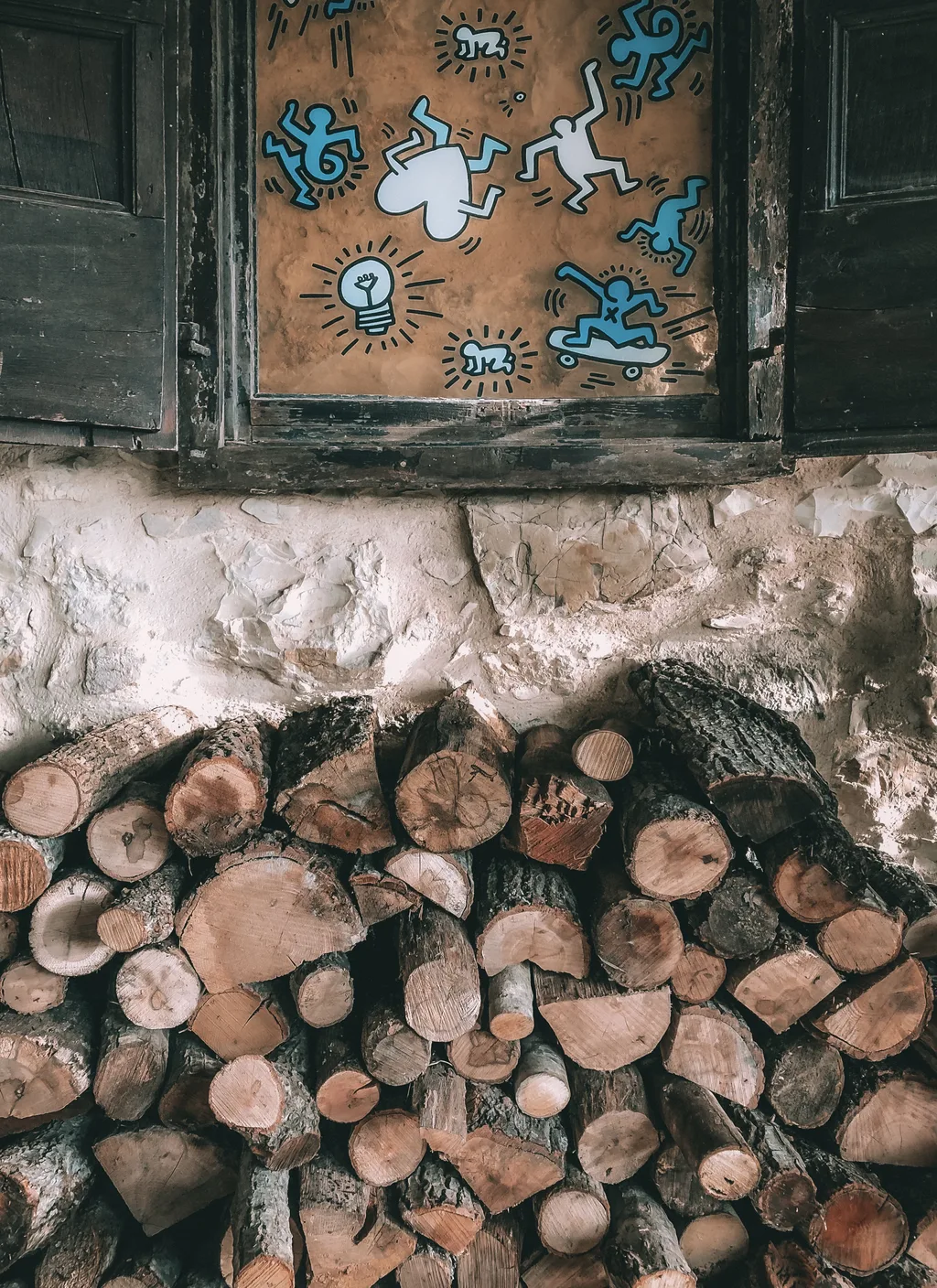 The fireplace lit, on winter evenings