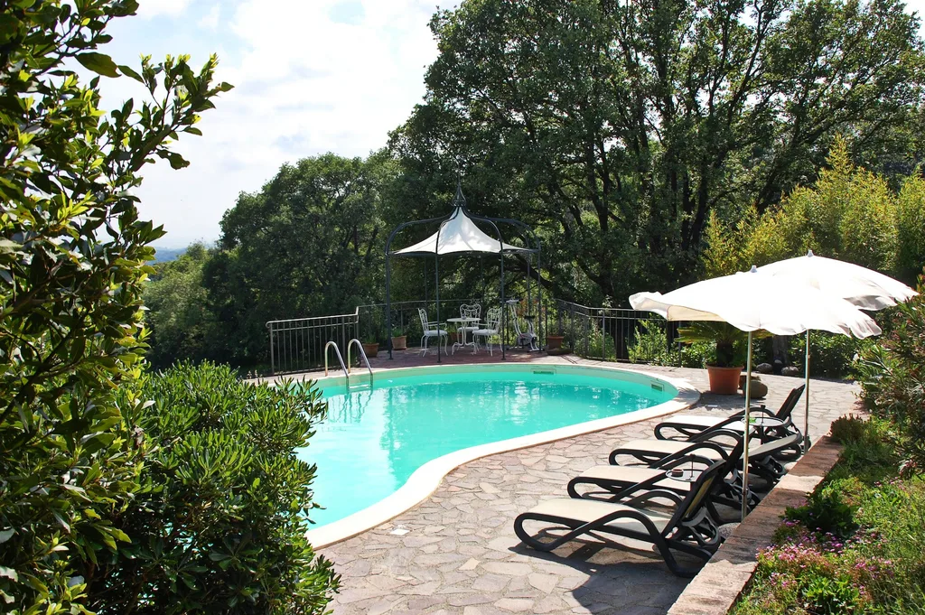 The pool, with loungers to relax